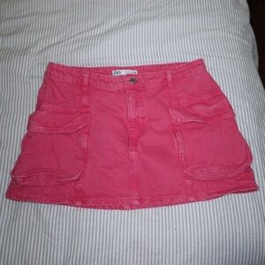 Zara Pink Denim Skirt